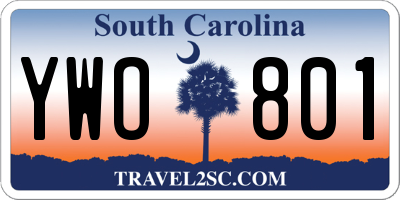 SC license plate YWO801