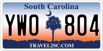 SC license plate YWO804