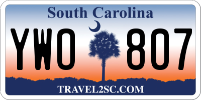 SC license plate YWO807