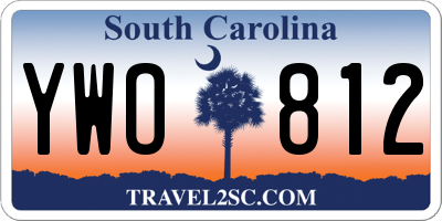 SC license plate YWO812