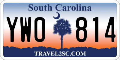SC license plate YWO814
