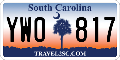 SC license plate YWO817