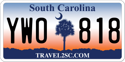 SC license plate YWO818