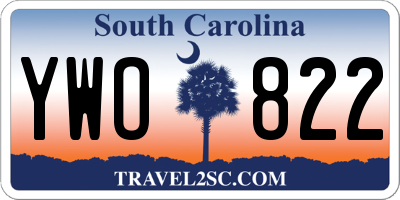 SC license plate YWO822