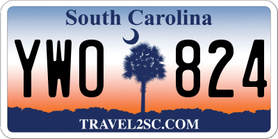 SC license plate YWO824