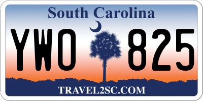 SC license plate YWO825