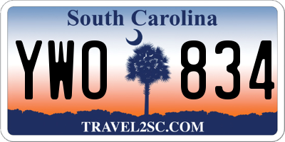 SC license plate YWO834