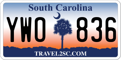 SC license plate YWO836