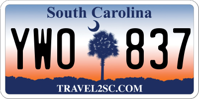 SC license plate YWO837