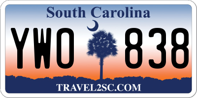 SC license plate YWO838