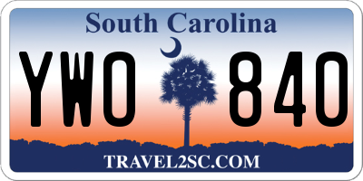 SC license plate YWO840