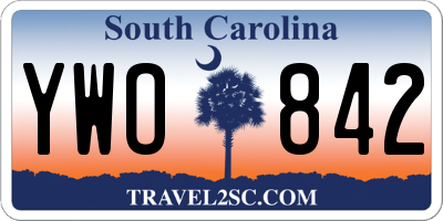 SC license plate YWO842