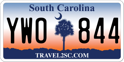 SC license plate YWO844