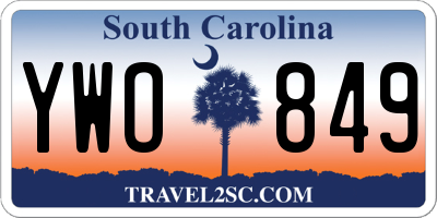 SC license plate YWO849