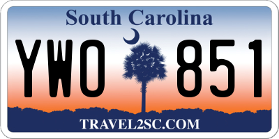 SC license plate YWO851