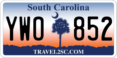 SC license plate YWO852