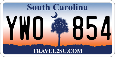 SC license plate YWO854