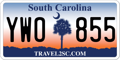 SC license plate YWO855