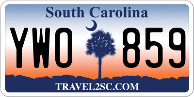 SC license plate YWO859