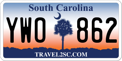 SC license plate YWO862