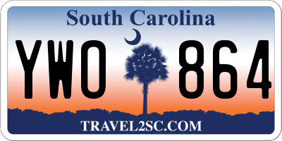 SC license plate YWO864