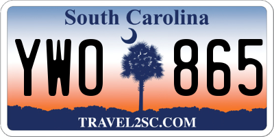 SC license plate YWO865