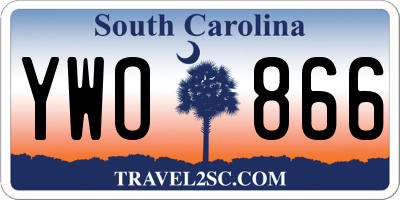 SC license plate YWO866