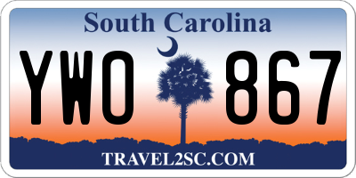 SC license plate YWO867
