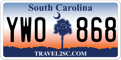 SC license plate YWO868