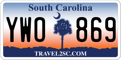 SC license plate YWO869
