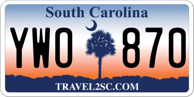 SC license plate YWO870