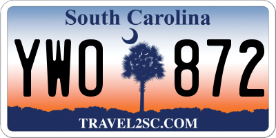SC license plate YWO872