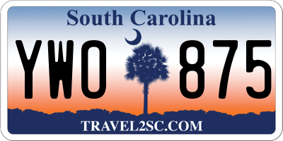 SC license plate YWO875