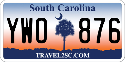 SC license plate YWO876