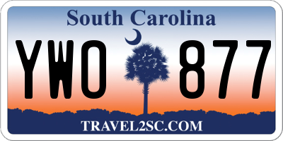 SC license plate YWO877