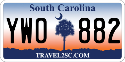 SC license plate YWO882
