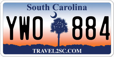 SC license plate YWO884