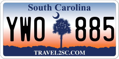 SC license plate YWO885