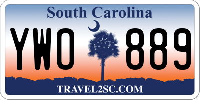 SC license plate YWO889