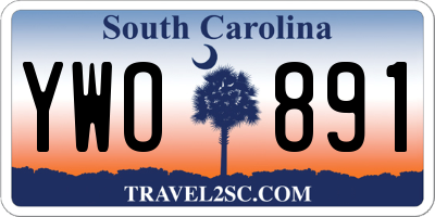 SC license plate YWO891