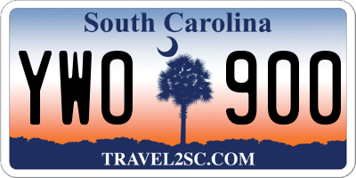 SC license plate YWO900