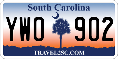 SC license plate YWO902