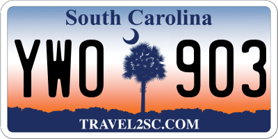 SC license plate YWO903