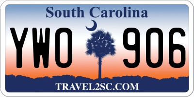 SC license plate YWO906
