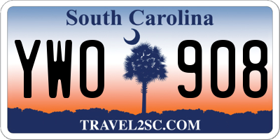 SC license plate YWO908