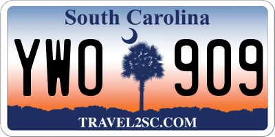 SC license plate YWO909