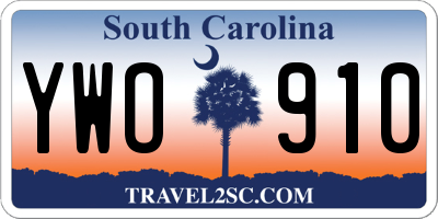 SC license plate YWO910