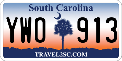 SC license plate YWO913