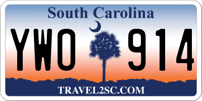 SC license plate YWO914