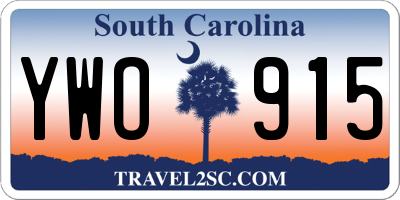 SC license plate YWO915